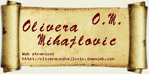 Olivera Mihajlović vizit kartica